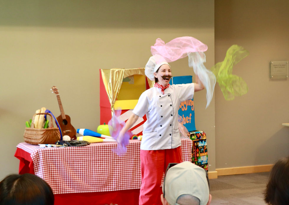 Juggling Chef with Scarves