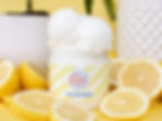Lemon gelato in a pint container