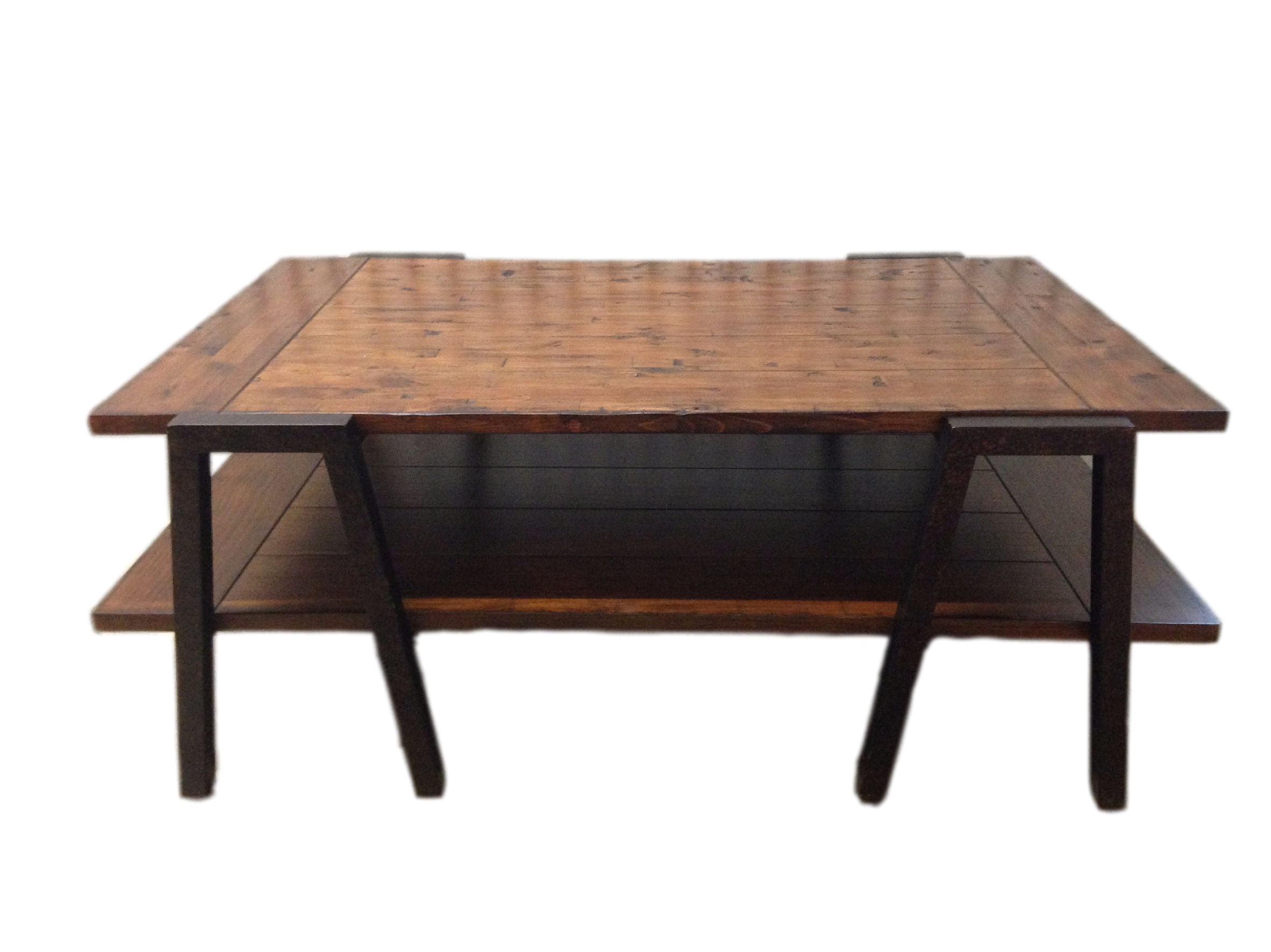 Rustic Wooden Multi-Level Coffee Table