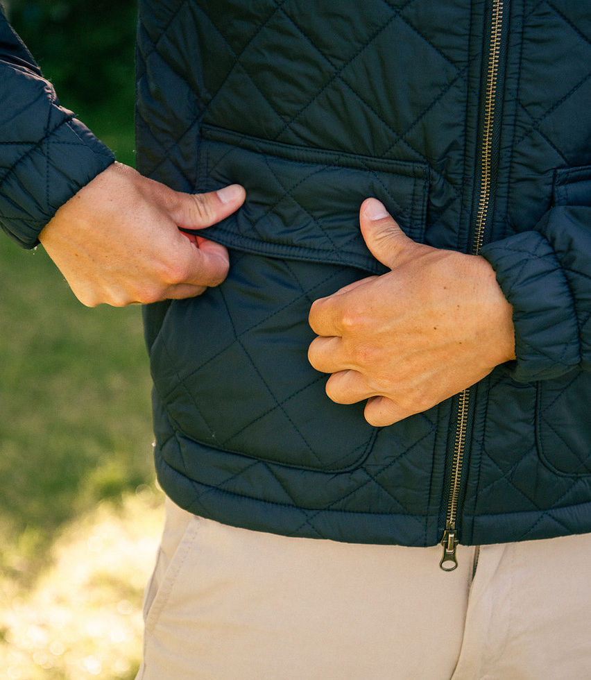Men's Navy Padded Quilted Jacket