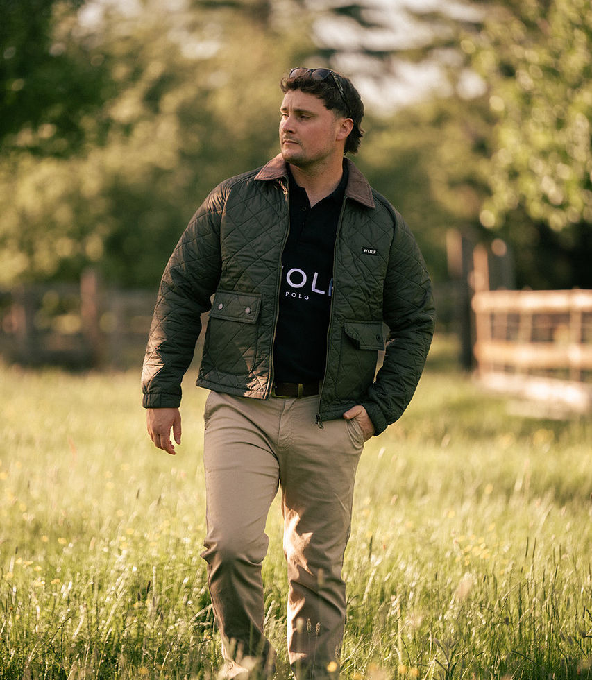 Men's British Racing Green Quilted Padded Jacket