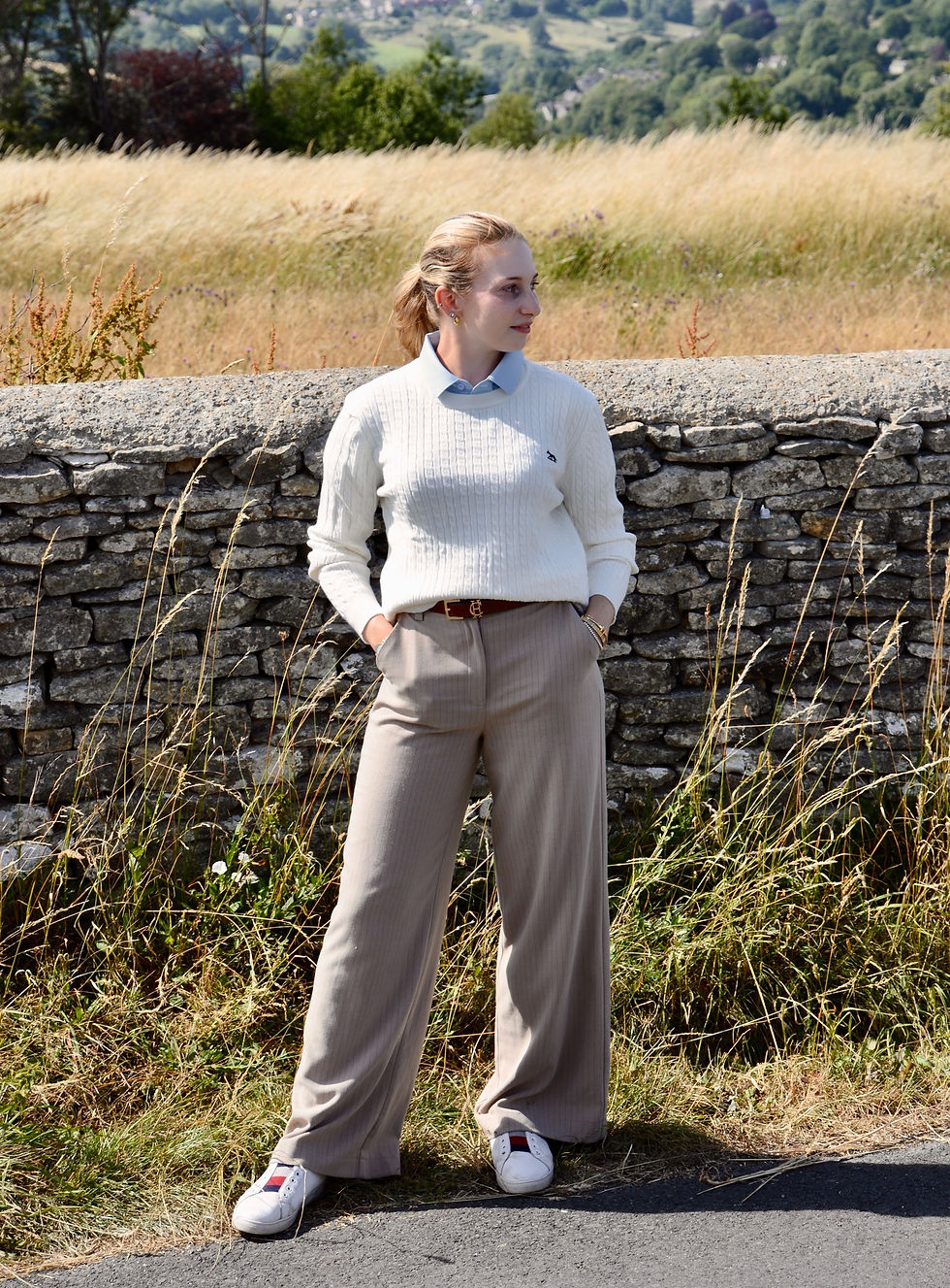 Thumbnail: Wolf London Ladies Ivory White Hudson Bay Cable Knit Jumper