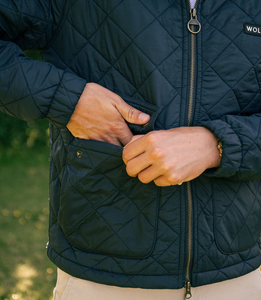 Men's Navy Padded Quilted Jacket