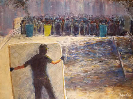 中大床褥盾 - CUHK Mattress Shield, Hong Kong protest art by Ricker Choi