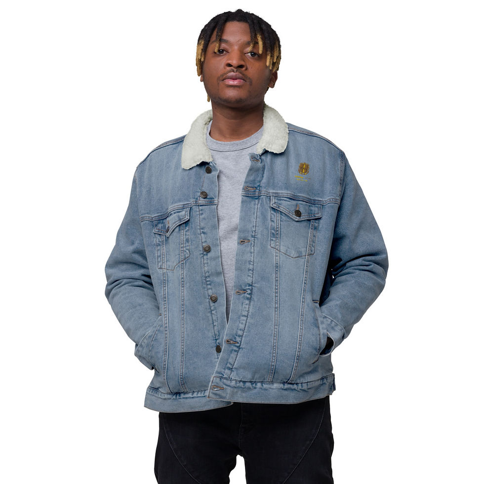 Thumbnail: Shield of Justice Unisex Denim Sherpa Jacket