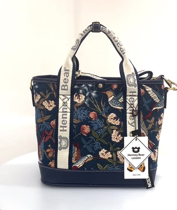 Thumbnail: Blue Hummingbird Large Crossbody Handbag HB-008-BHB