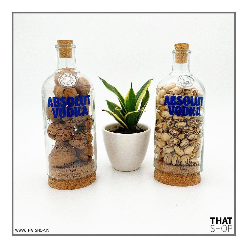 Thumbnail: upcycled absolut vodka jar with cork by that shop