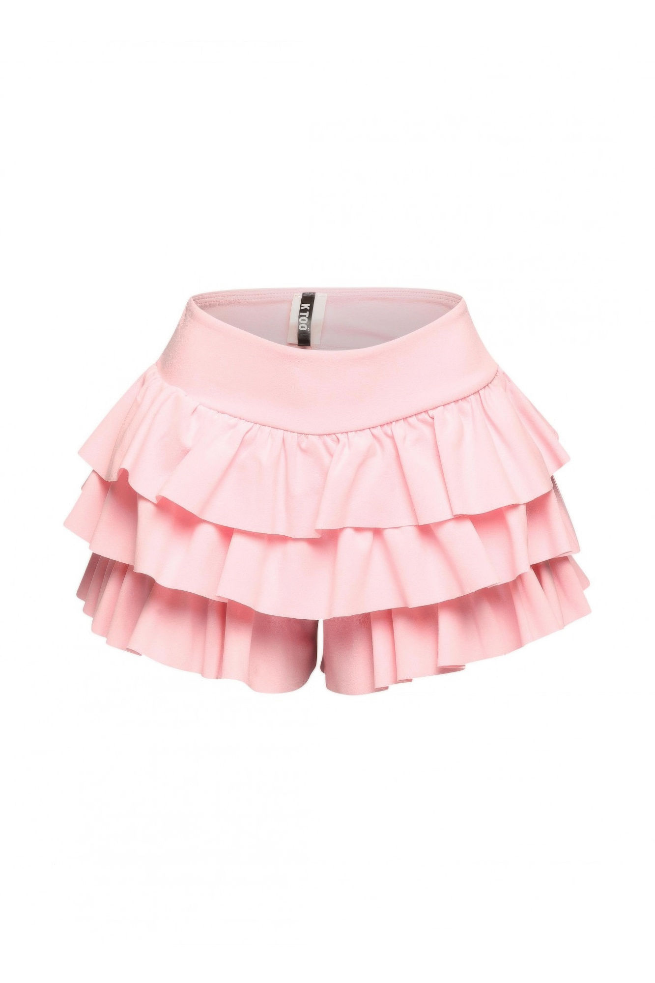 Plus Size Solid Ruffled Shorts