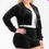 Thumbnail: Plus Size Velour Crop Zip Up Hoodie And Shorts Set