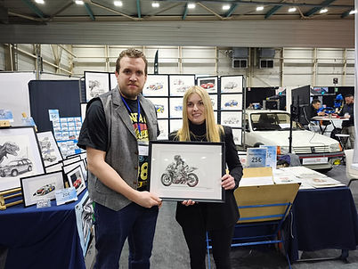 Chloé BATTU,pilote de moto mixte et Sylvain LUCAS