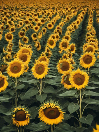 Sunflower fields, Greengates Gites, Chives.