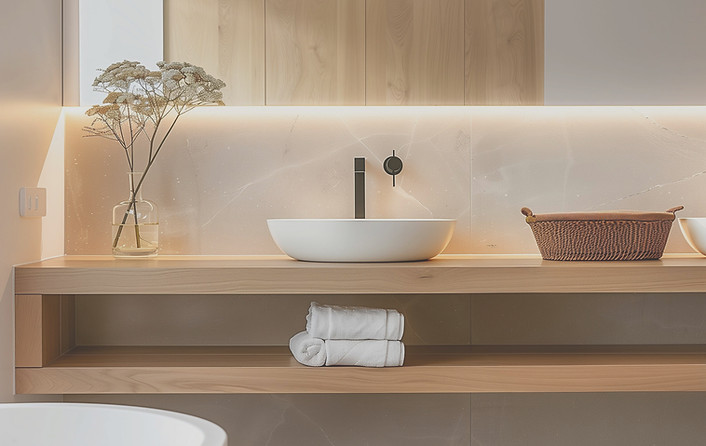 Modern coastal bathroom renovated on the Sunshine Coast