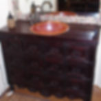 fabrication of vanity out of dresser drawers