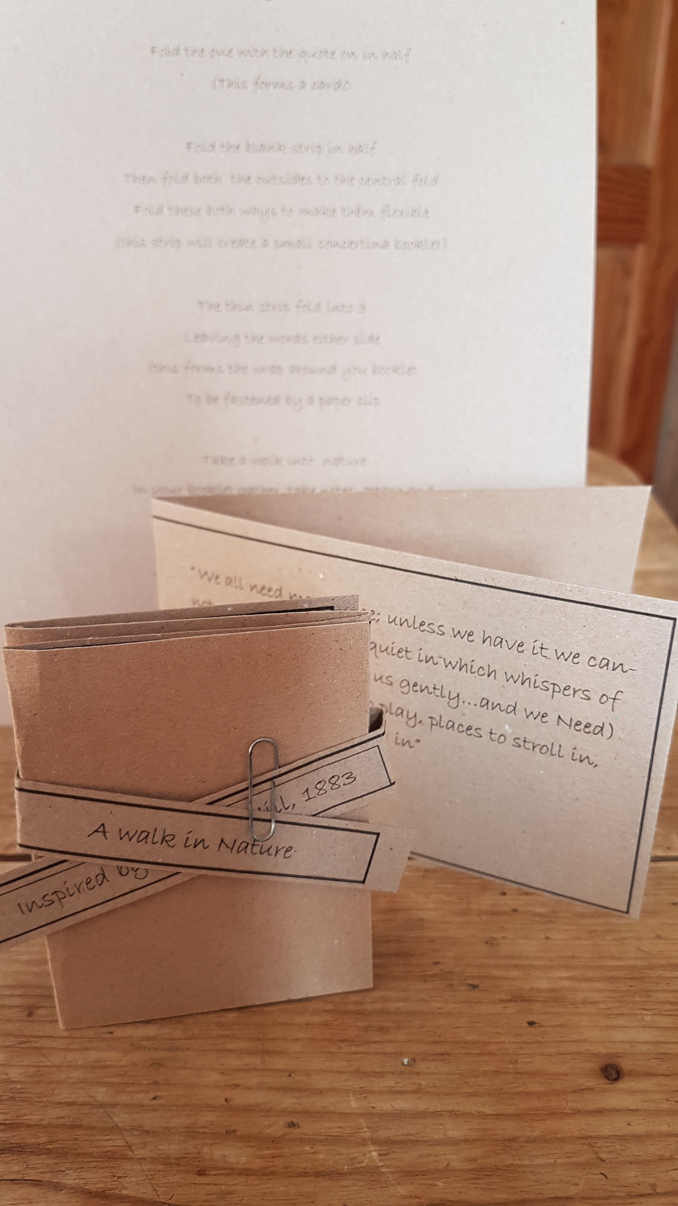 This creates a small work book and card