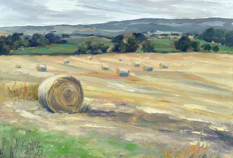 Straw Bales below the Mist