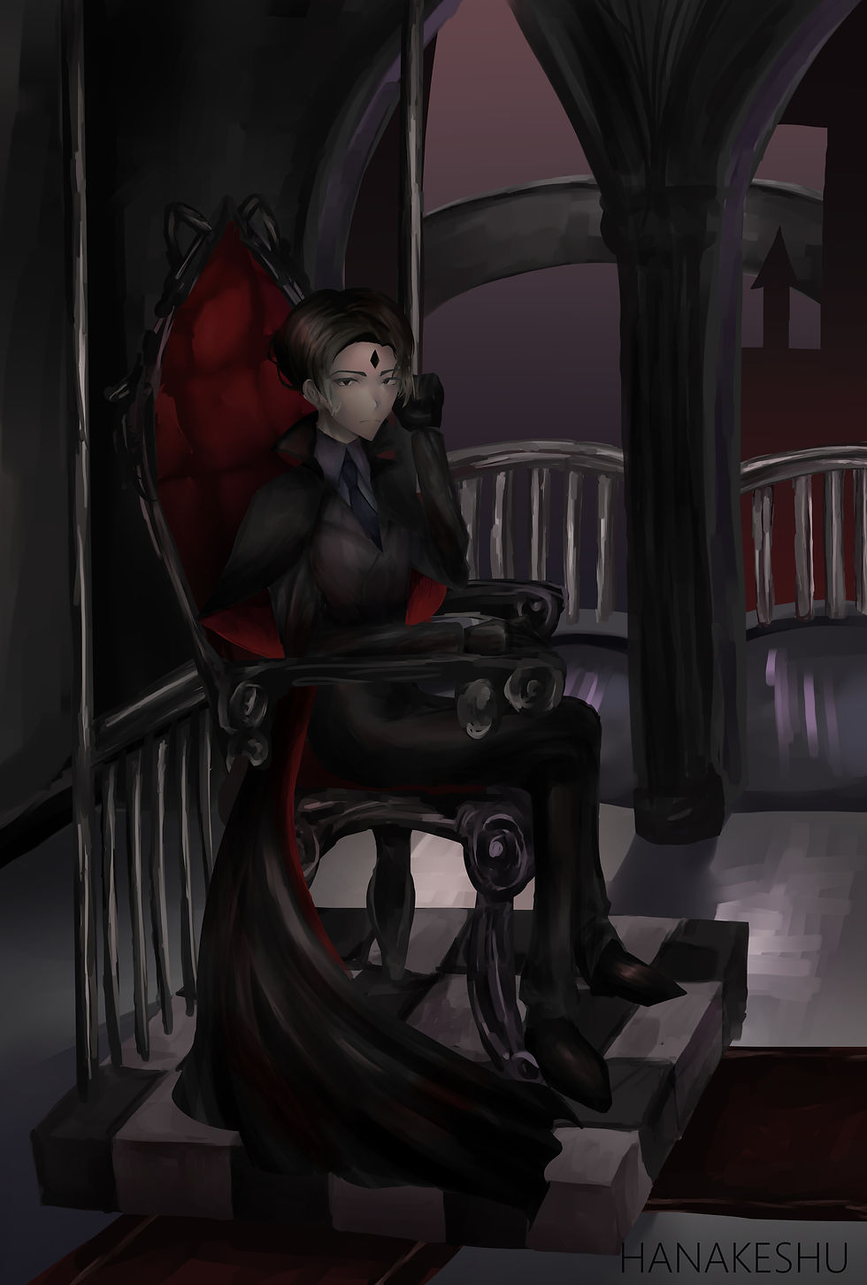 lucifer casuaully sitting in his throner