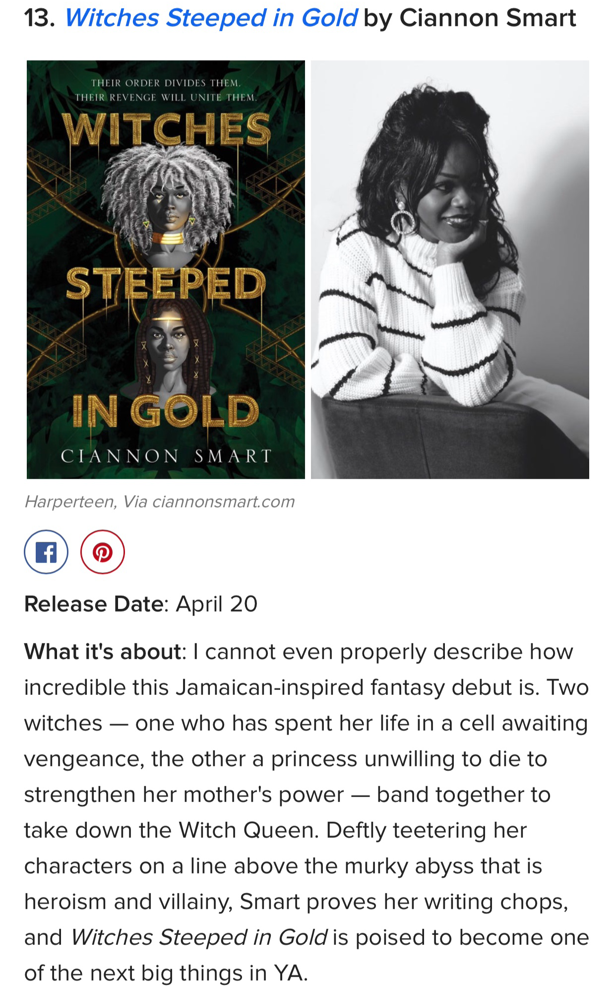 "I cannot even properly describe how incredible this Jamaican-inspired fantasy debut is."