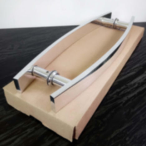 Puxador Barra Chata Curvo 40cm em Alumínio com 30cm entre furos