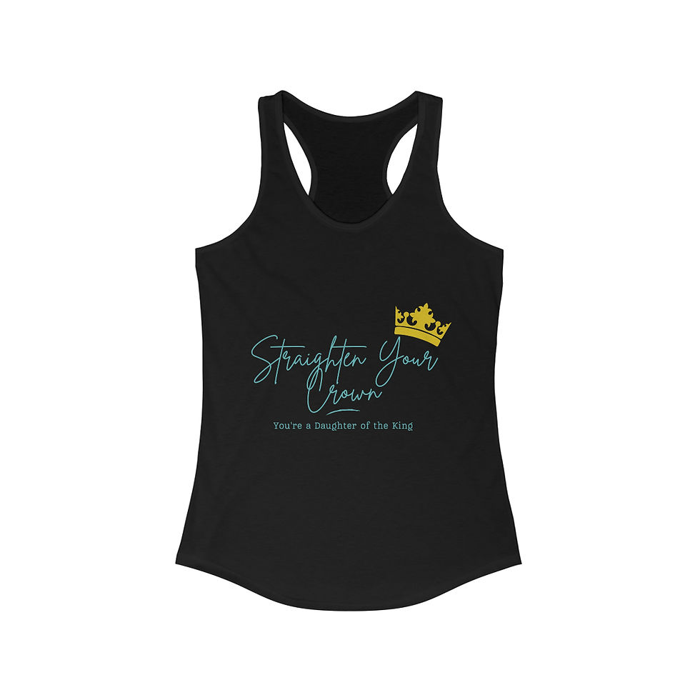 Thumbnail: STRAIGHTEN YOUR CROWN Women's Ideal Racerback Tank - Teal