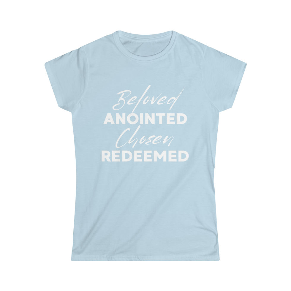 Thumbnail: Beloved Anointed Chosen Redeemed Women's Softstyle Tee - White Lettering