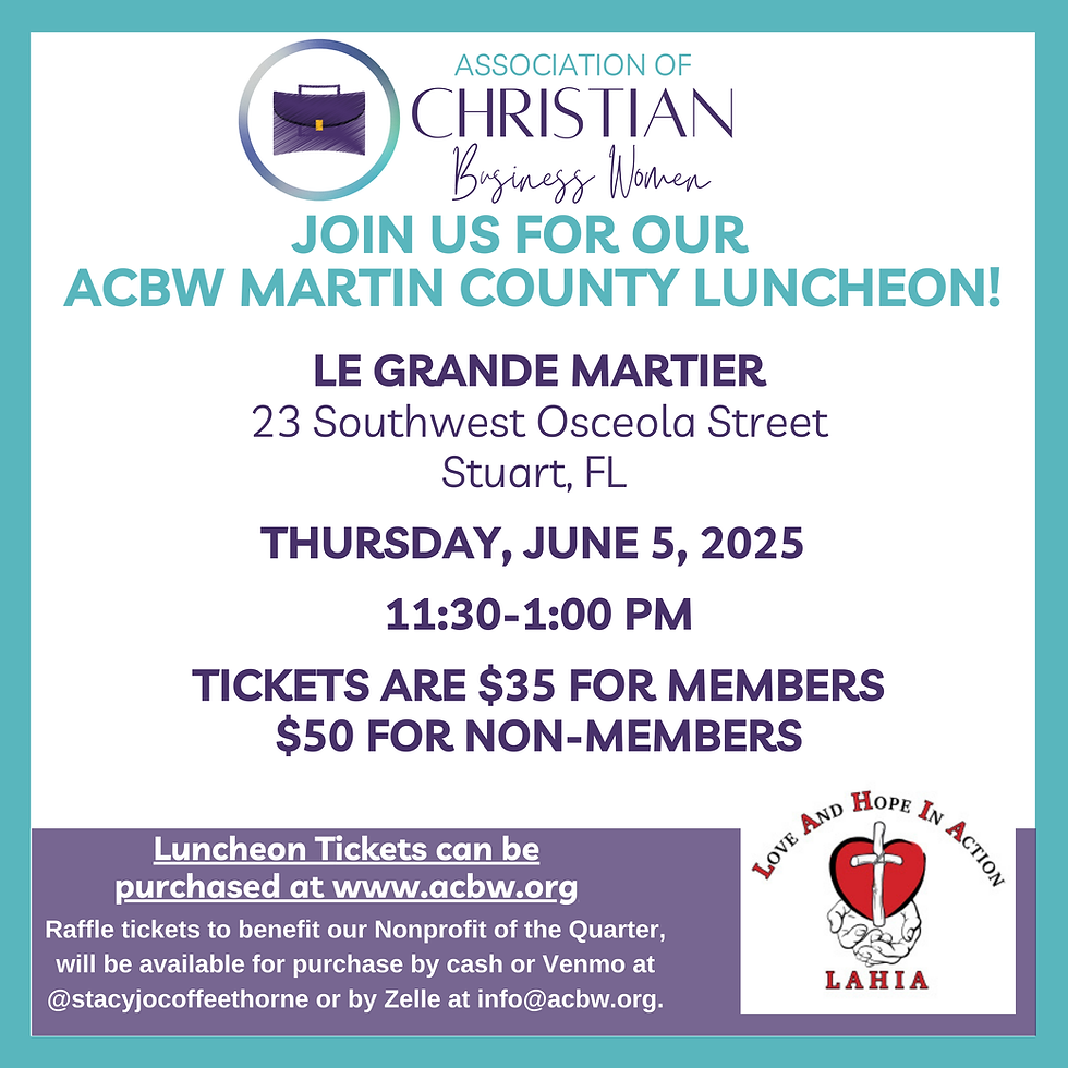 ACBW MARTIN COUNTY SPEAKER LUNCHEON