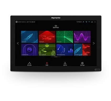 Raymarine Axiom XL 22 — front view with an example of home screen