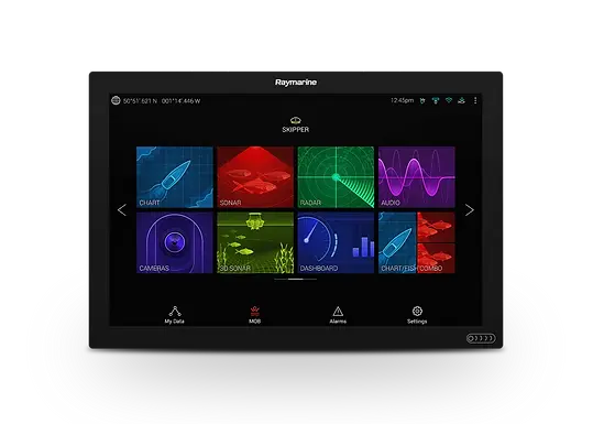 Raymarine Axiom XL 24 — front view with an example of home screen