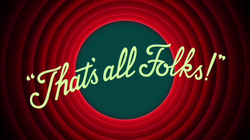 That's all Folks screen, Looney Toons