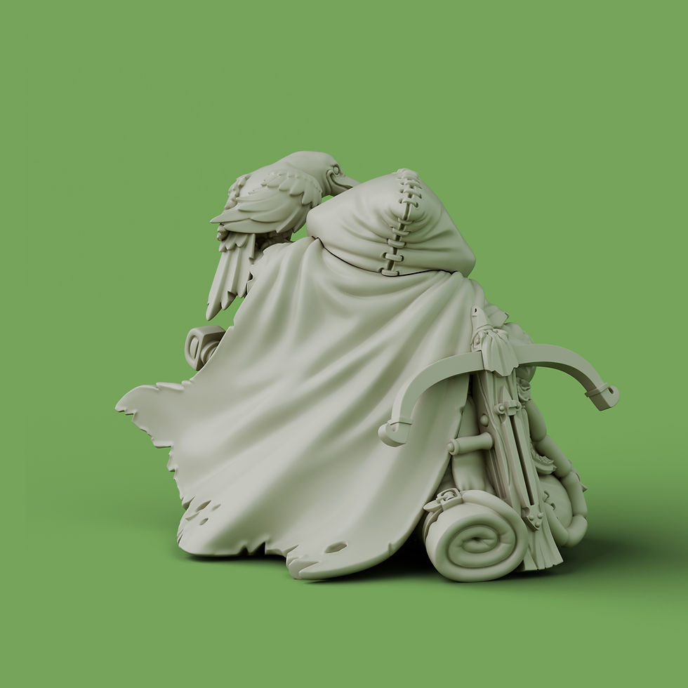 Bardin the sentinel, digital sculpt rear view