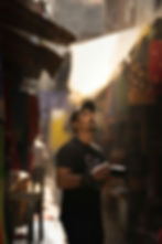 man looking at inventory