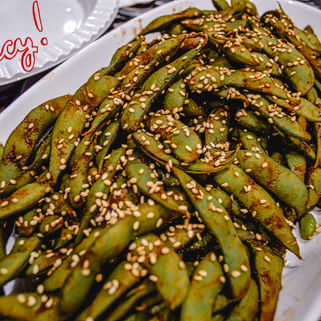 SPICY EDAMAME WITH SRIRACHA SOY SAUCE