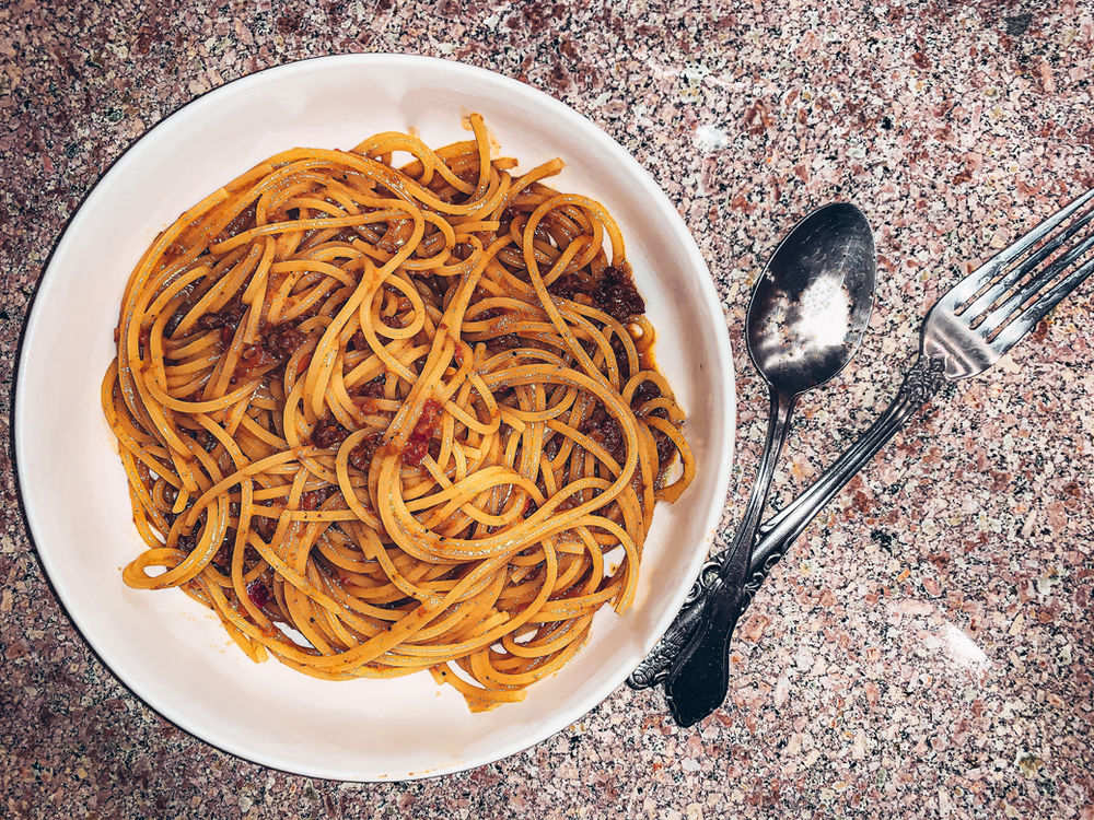PASTA WITH CREAMY BOLOGNESE SAUCE