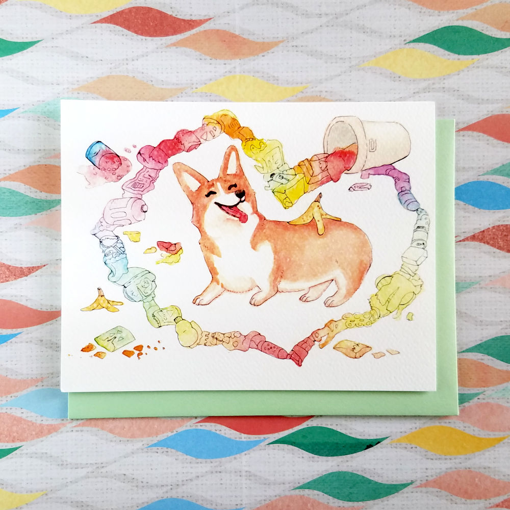 Corgi Made This Greeting Card