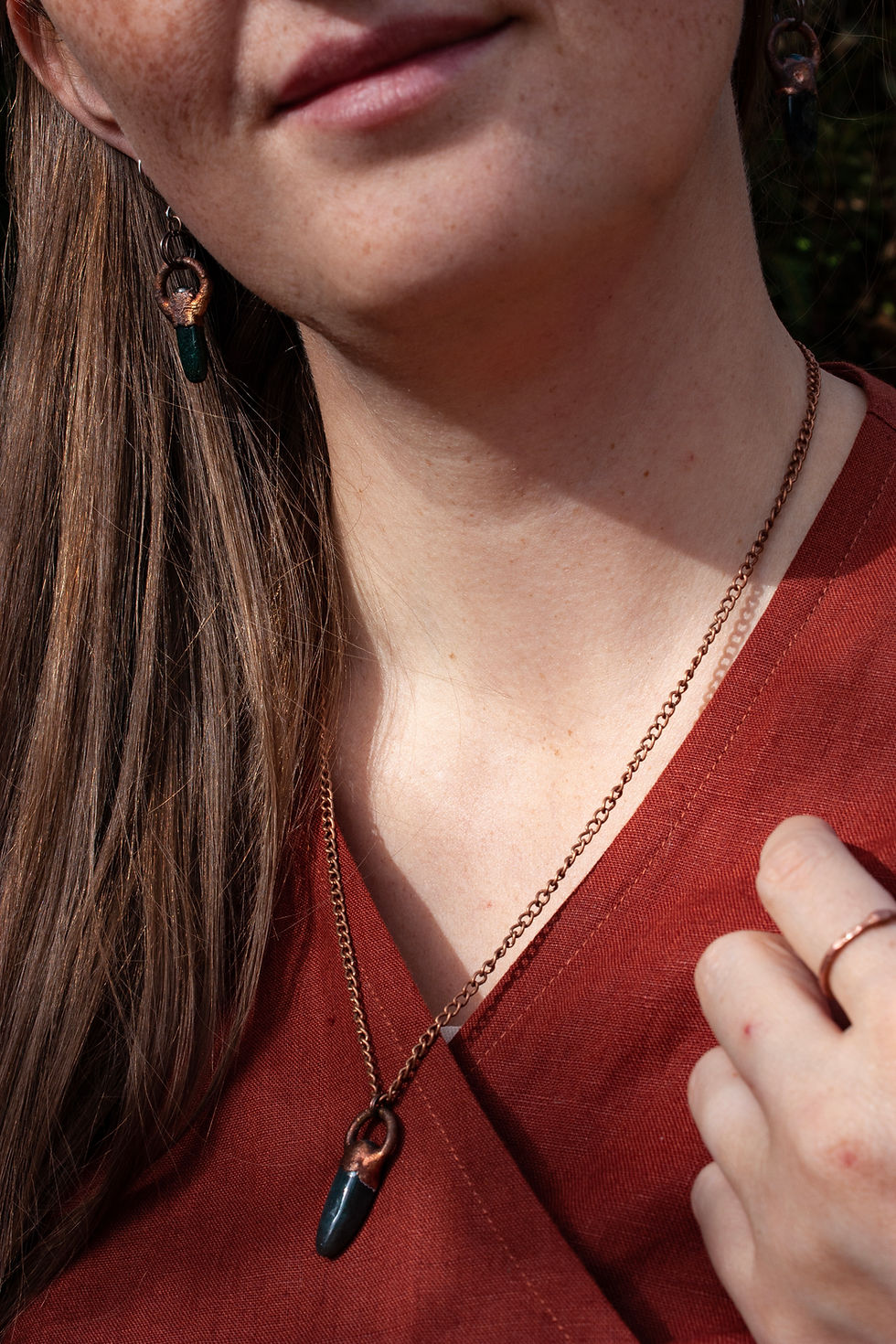 Miniaturbild: Aventurin Ohrring #N19 Vintage Copper finish