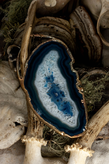 Miniaturbild: þriðja augað - Zirbeldrüsen Reinigung - Blauer Achat- Solstice Aura Finish -#I16