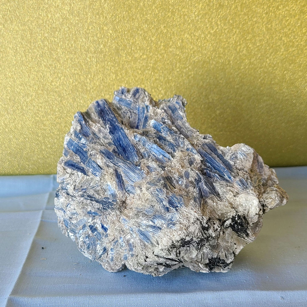 Blue Kyanite cluster. multiple facets pointing in different directions