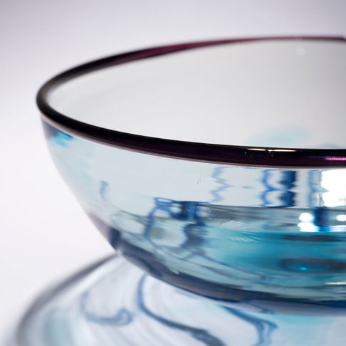 Thumbnail: Side view of Decorative Handblown Bowl