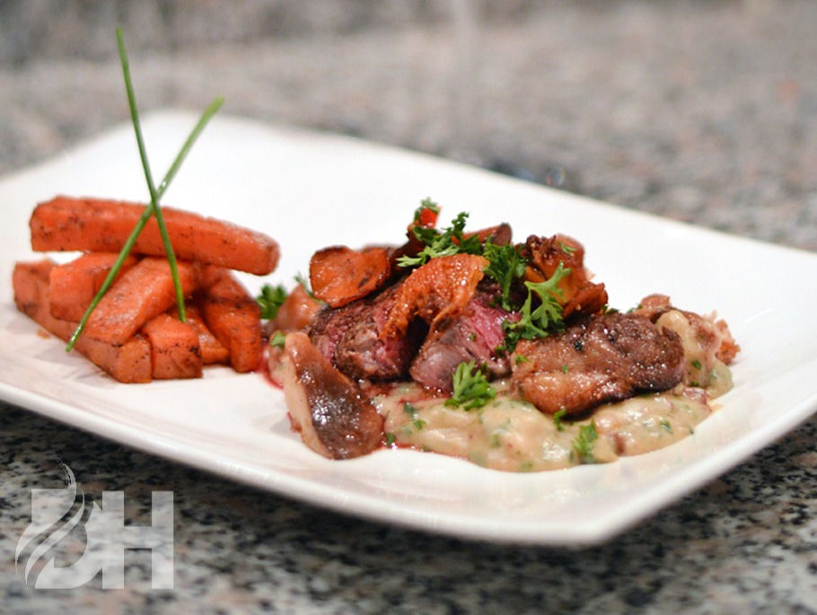 Rib Eye Steak met Chanterelle Cognac Saus