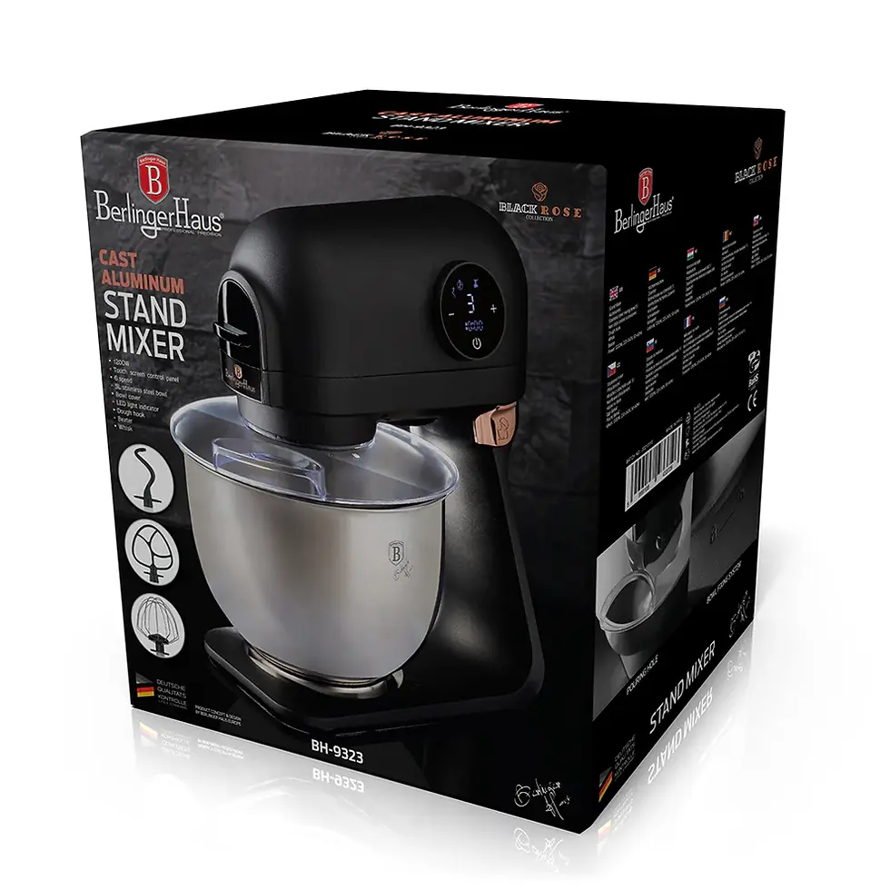 Thumbnail: Berlinger Haus 1200w Cast Aluminum Kitchen Machine Stand Mixer - Black Rose