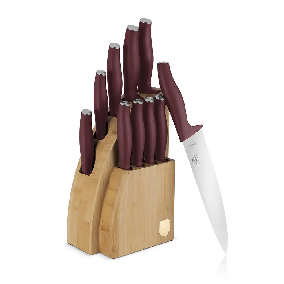 Thumbnail: Berlinger Haus 10-Piece Stainless Steel Knife Set with Bamboo Stand – Leonardo