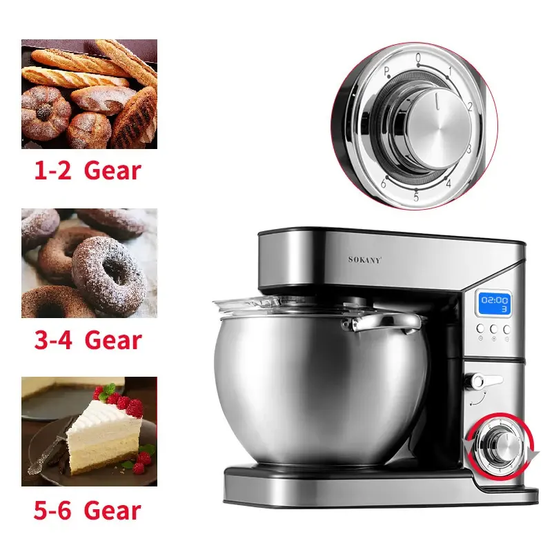 Thumbnail: SOKANY 623E Kneading Machine LCD Digital Hands-Free Baking Efficiency.