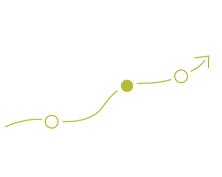 A little different from the above, this is a dotted arrow that passes through several circles.