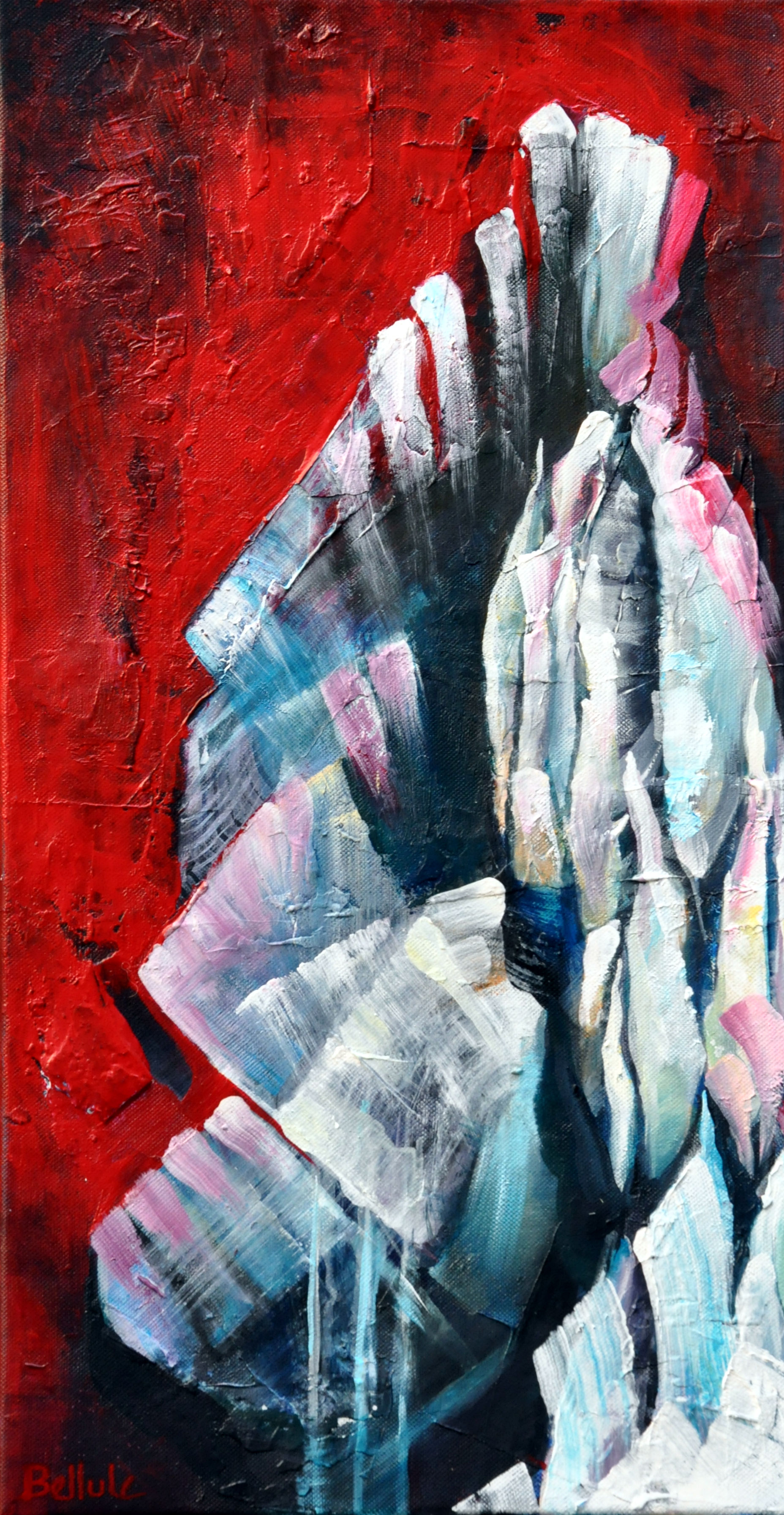 Tirage d'art sur toile du tableau original "Ecailles" par l'artiste Bellule Art