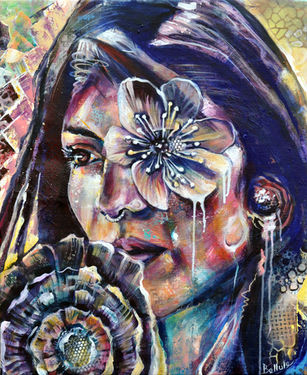 Tableau femme fleurs - Bellule Art - Natasha