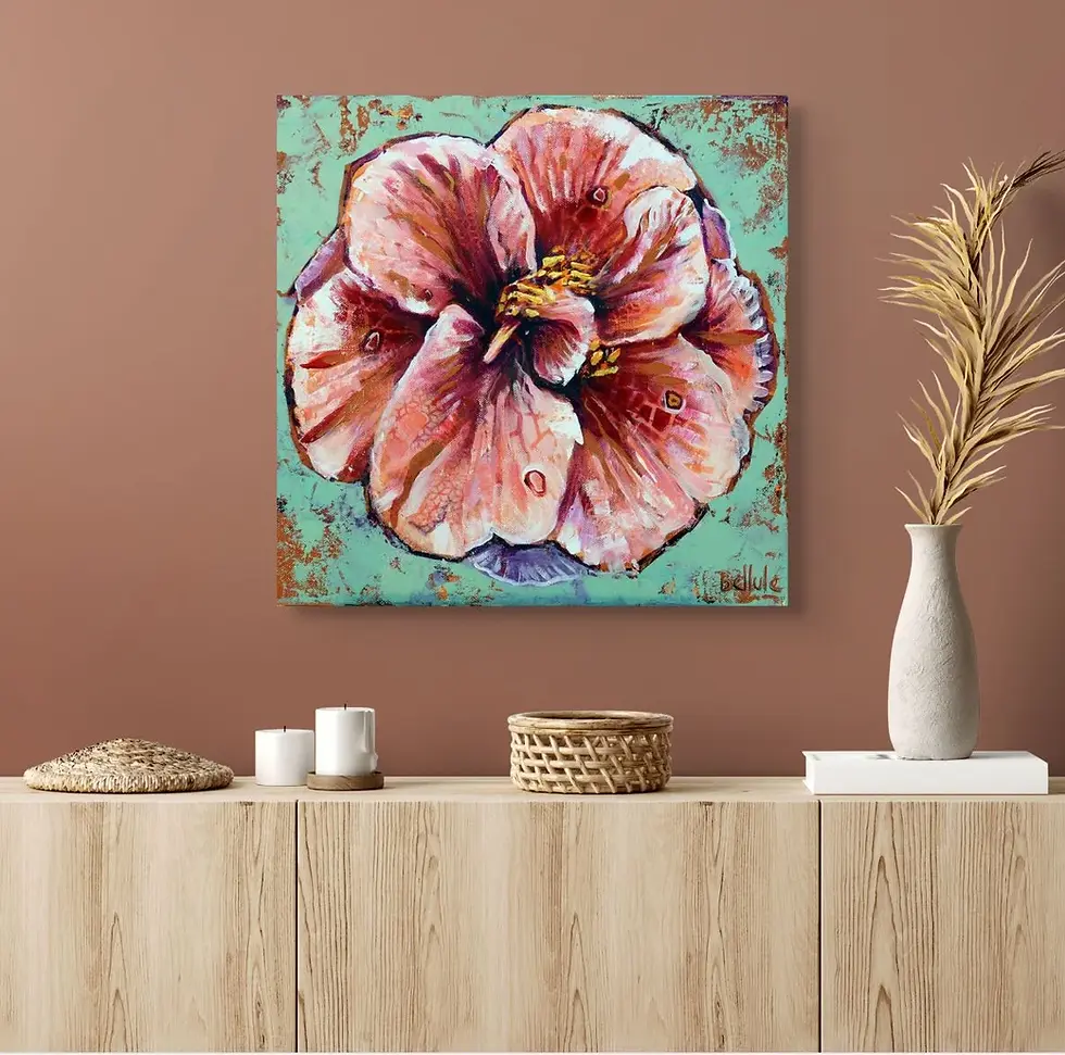 Miniature : Tirage d'art sur toile avec châssis format L du tableau original "Healing bloom" par Bellule Art