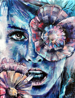 Portrait peinture acrylique | Bellule Art | Anémone