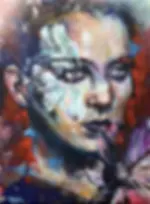 Tirage d'art sur toile du tableau original "Romy" par l'artiste Bellule Art