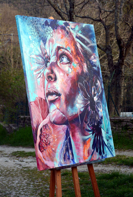 Tableau visage contemporain - Bellule Art - Promesses