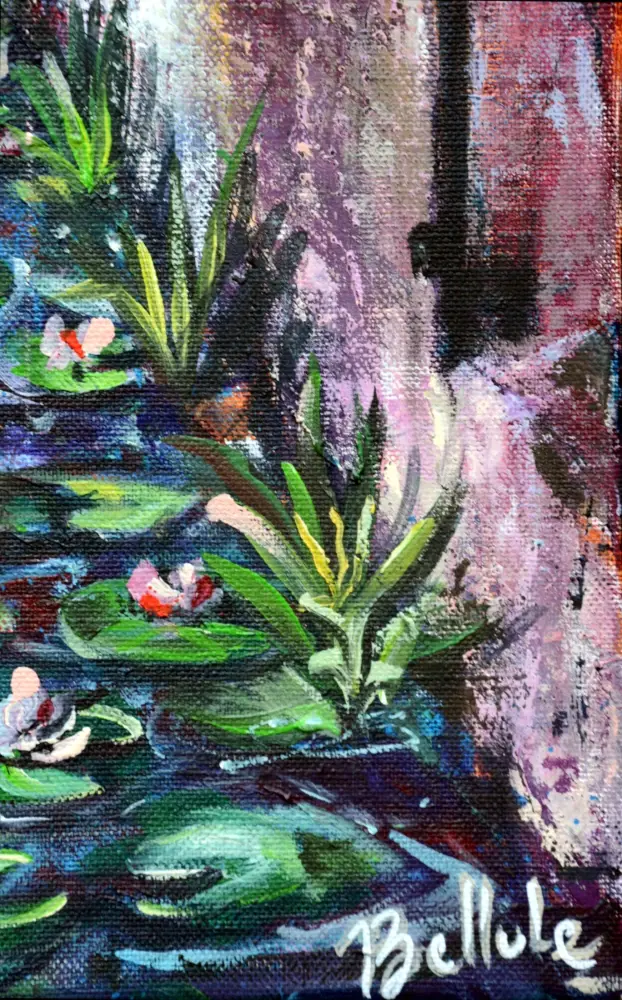 Miniature : Signature de l'artiste Bellule Art sur le Tableau figuratif contemporain 'Memory of a red wall'