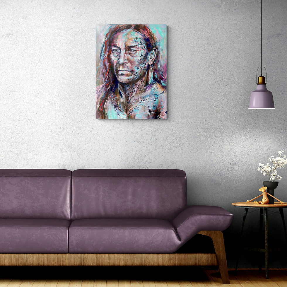 Miniature : Tirage d'art de l'œuvre Rooted Soul, par Bellule Art, toile et châssis, dimensions 60x80cm.